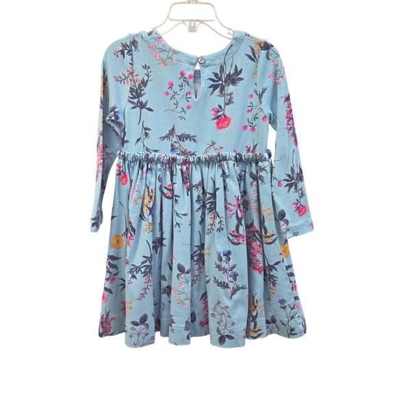Joules Girls Floral Long Sleeve Dress 4Y Blue 3943 - Picture 2 of 8